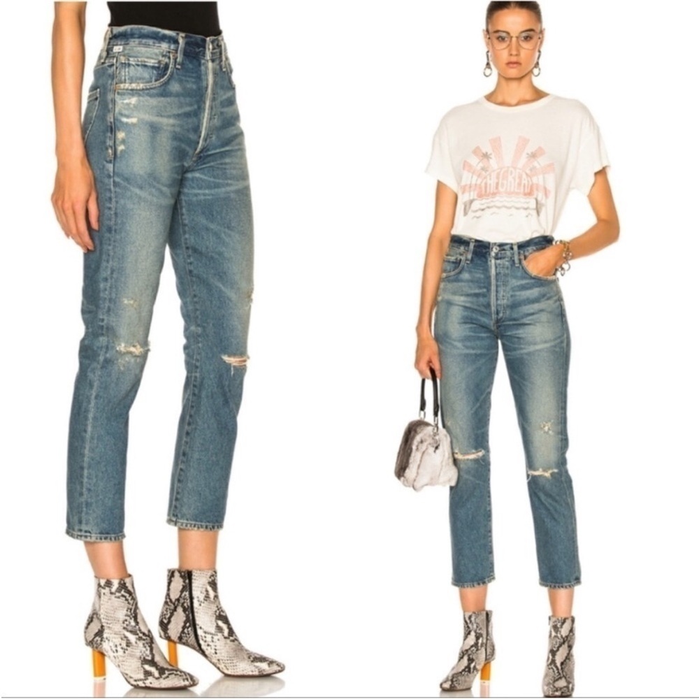 CITIZENS OF HUMANITY COH Dree High Rise Slim Straight Distressed Jeans Size 27